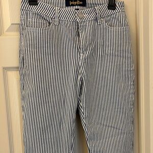 Indigo Rein Women's Blue and White Striped Flare Pants size 7 JR